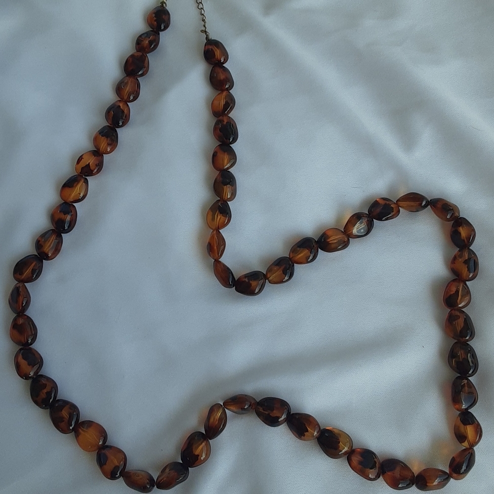 Tortoise Shell Bead Necklace